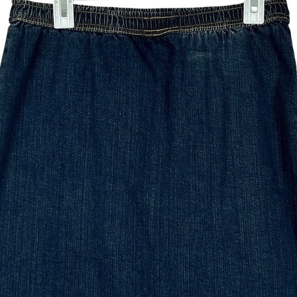 AS-HRO Dark Wash Frayed Denim Boho Chic Midi Skirt with Pocket – Size M - Picture 5 of 9